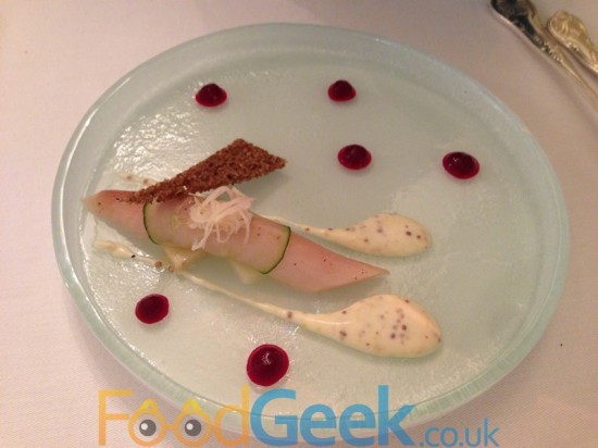 Home Smoked Mackerel, Roast celeriac, pickled beets & mustard cream