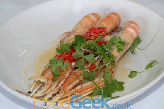 Langoustine, White Crab, Red Chilli & Garlic