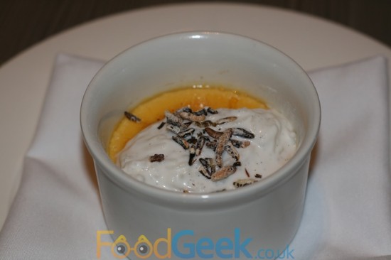 Passion pudding and coconut rice