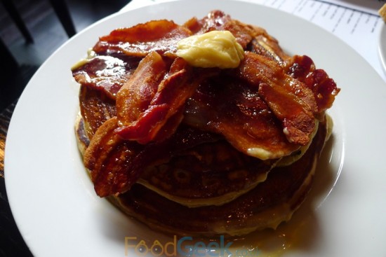 Buttermilk Pancakes with Bacon & Whipped Maple Butter