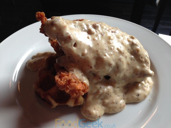 Waffles, Buttermilk Fried Chicken & Sausage Gravy