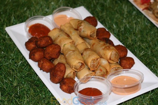 Lamb Spring Rolls & Sweet Potato Cake