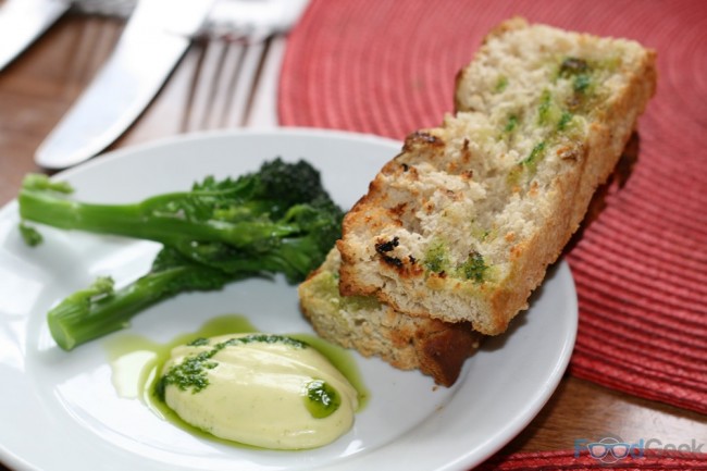 Wild Garlic Focaccia, Wild Garlic Mayonaise & Broccoli