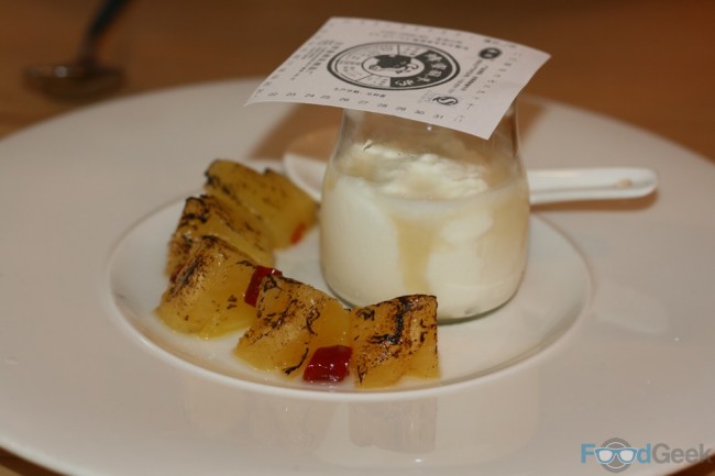 ‘Beijing Yoghurt’ with Chilli Barbecued Pineapple & Sichuan Pepper Ice Cream 