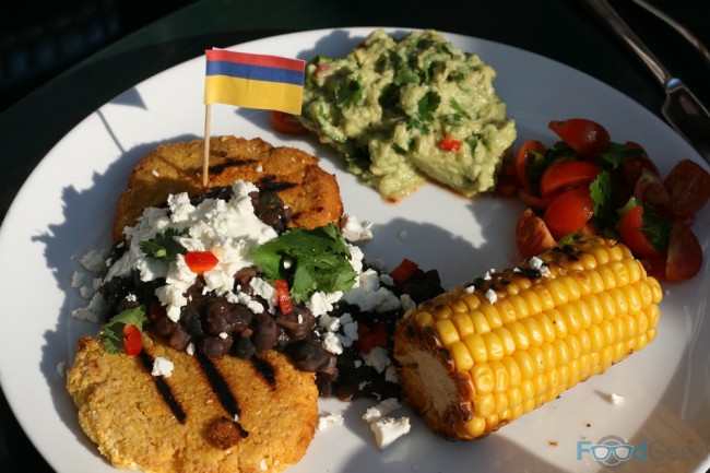 Arepa's, IPA Spiked Black Beans, Guacamole, Salsa & Sweetcorn