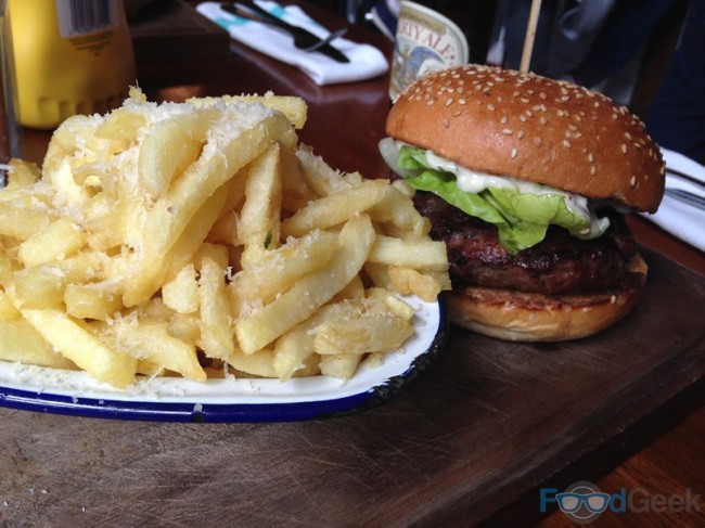 Herbed Lamb Burger & Deluxe Fries