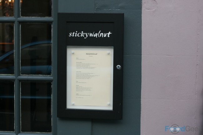 Sticky Walnut, Outside Menu