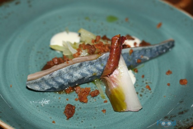 Soused mackerel, fennel and apple salad