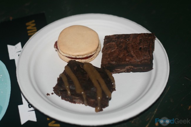 Raspberry Macaroon, Bacon & Salted Caramel Brownies