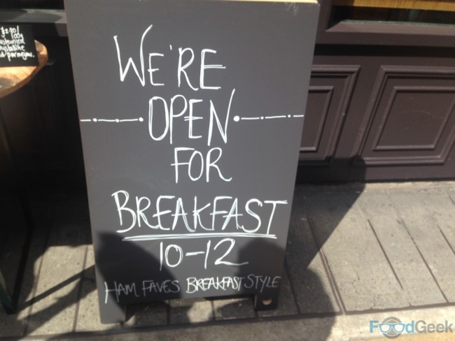 Friends of Ham, breakfast sign