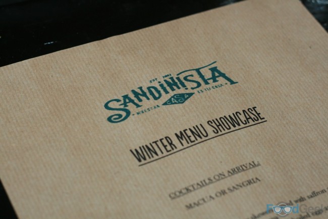 Sandinista Winter Menu