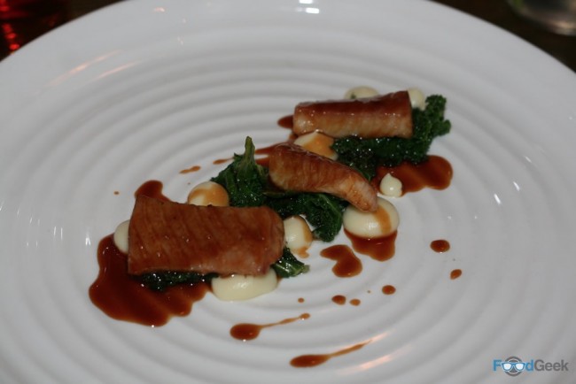 Smoked eel, parsnip, kale & veal