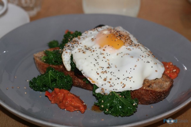 Fried Egg, Chorizo & Kale