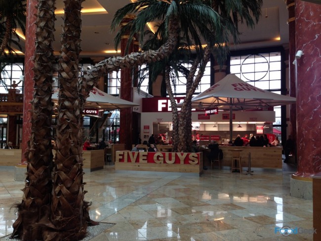 Outside Five Guys, Trafford Centre