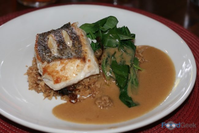 Roast Hake, Cumin Pilaf