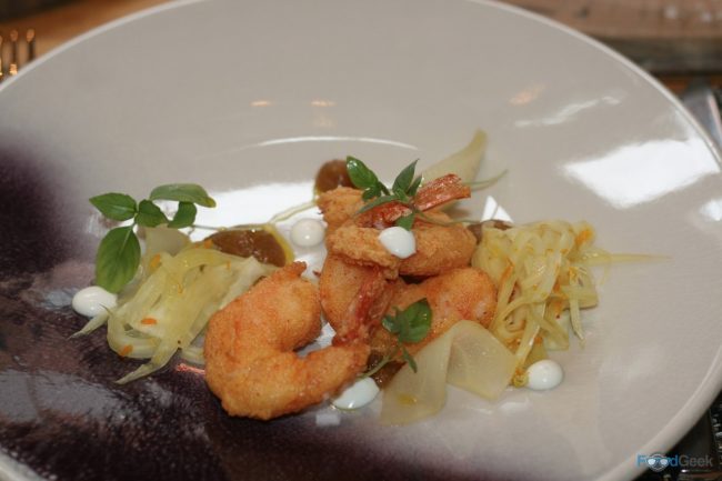 Buttermilk Fried Prawns & Kimchee Purée