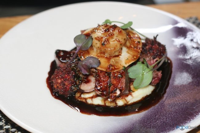 Cumbrian Rib Steak, Brisket Ravioli & Beetroot Fritters